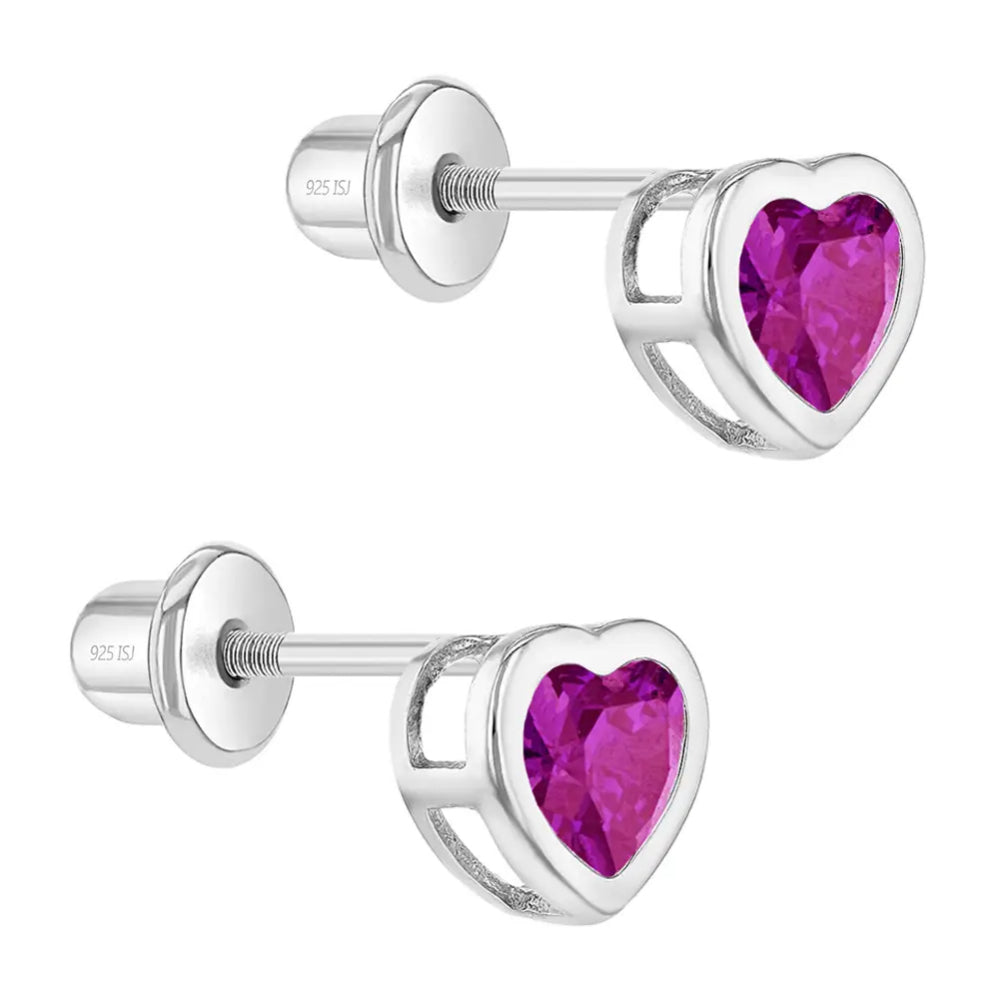 Sparkling Hot Pink Fuchsia CZ 10mm White Pearl Sterling Silver Post Earrings  | eBay